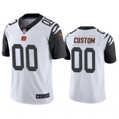 Men Cincinnati Bengals Custom #00 White Color Rush Limited Jersey