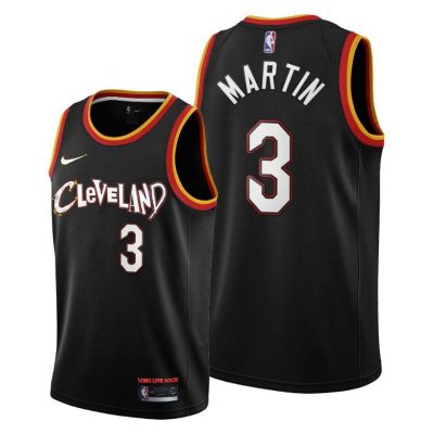 Men Cleveland Cavaliers #3 Jeremiah Martin Black 2021 City Edition Jersey