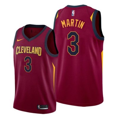 Men Cleveland Cavaliers #3 Jeremiah Martin Wine 2021 Icon Edition Jersey