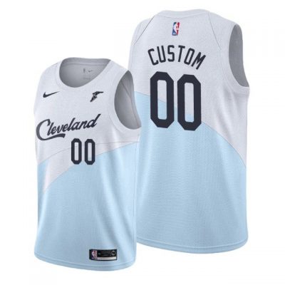 Men Cleveland Cavaliers Blue Custom #00 Earned Jersey