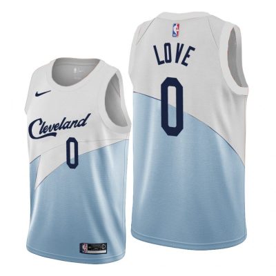 Men Cleveland Cavaliers White-Blue Kevin Love #0 Earned Edition Jersey