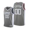 Men Clippers #00 Custom Gray 2020-21 Earned Edition Jersey