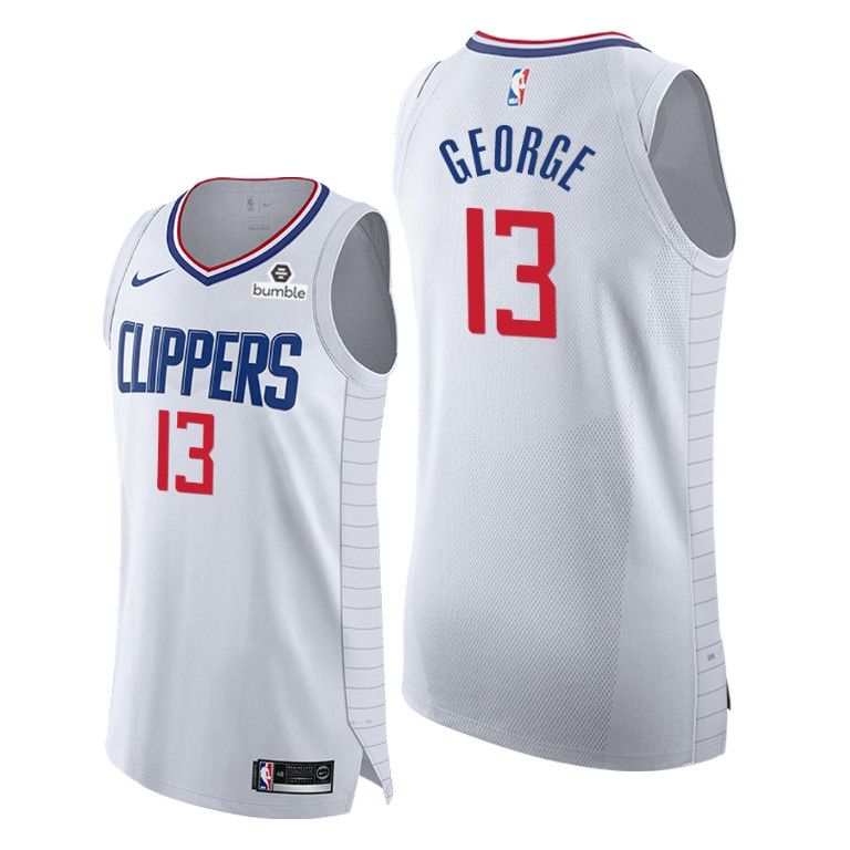 Men Clippers #13 Paul George White 2020-21 Association Jersey