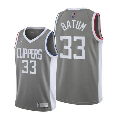 Men Clippers #33 Nicolas Batum Gray 2020-21 Earned Edition Jersey