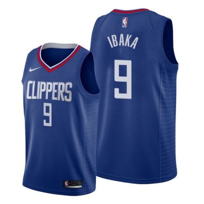 Men Clippers #9 Serge Ibaka Blue 2020-21 Icon Jersey 2020 Trade