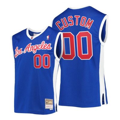 Men Clippers Custom #00 Hardwood Classics Royal Jersey