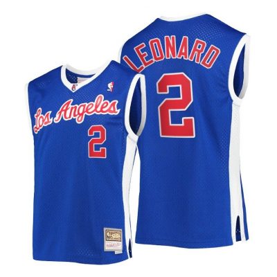 Men Clippers Kawhi Leonard #2 Hardwood Classics Royal Jersey