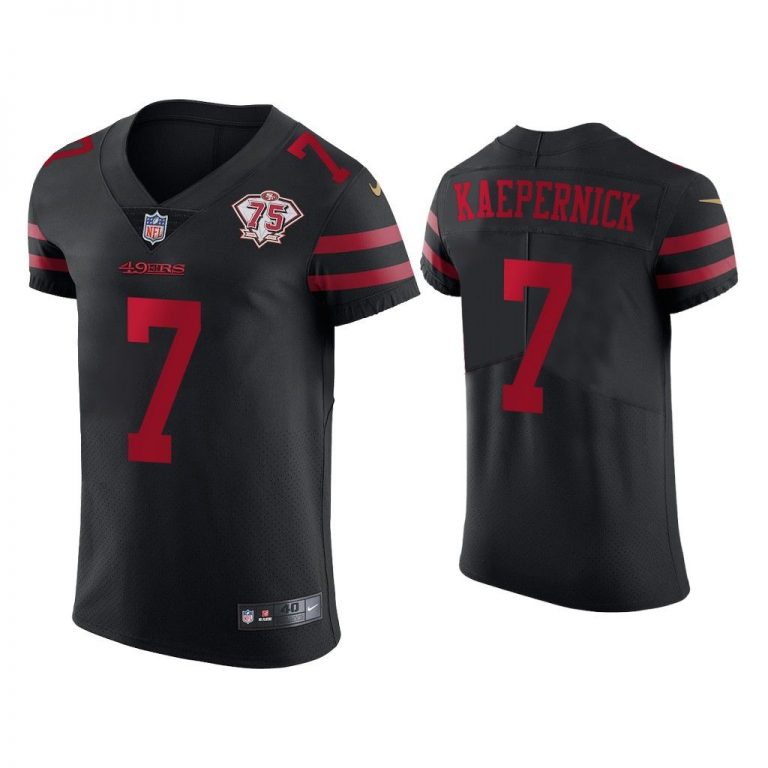 Men Colin Kaepernick San Francisco 49ers Black 75th Anniversary Jersey