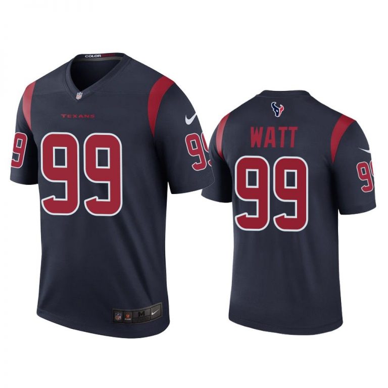 Men Color Rush Legend J.J. Watt #99 Houston Texans Navy Jersey