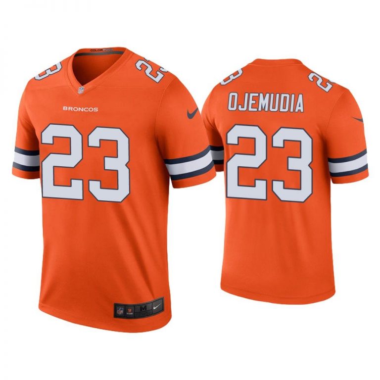 Men Color Rush Legend Michael Ojemudia Denver Broncos Orange Jersey