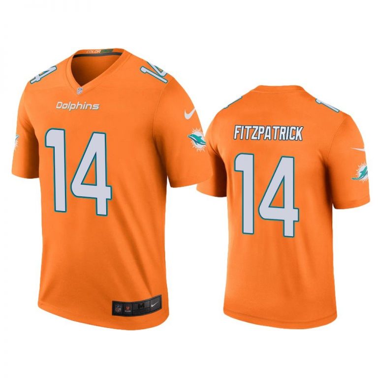 Men Color Rush Legend Ryan Fitzpatrick #14 Miami Dolphins Orange Jersey