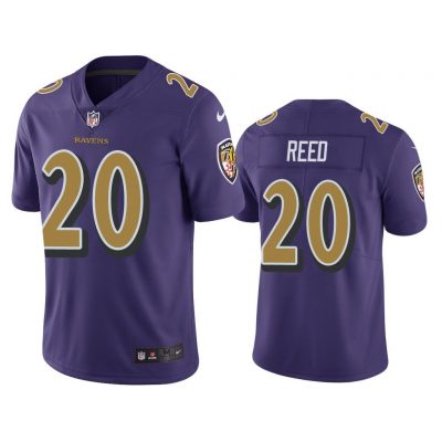 Men Color Rush Limited Ed Reed #20 Baltimore Ravens Purple Jersey
