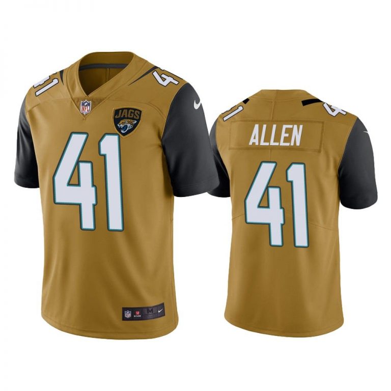 Men Color Rush Limited Josh Allen #41 Jacksonville Jaguars Gold Jersey