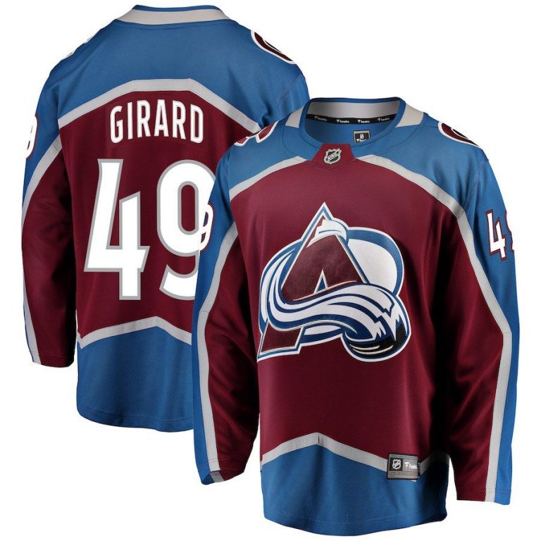 Men Colorado Avalanche Samuel Girard Burgundy Breakaway Player Jersey