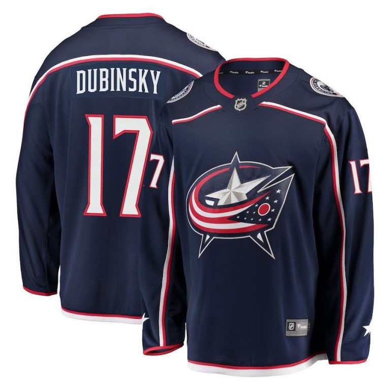 Men Columbus Blue Jackets Brandon Dubinsky Navy Breakaway Jersey