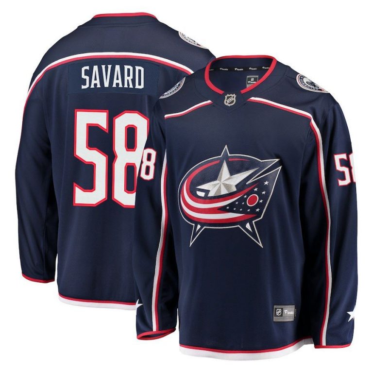 Men Columbus Blue Jackets David Savard Navy Breakaway Jersey