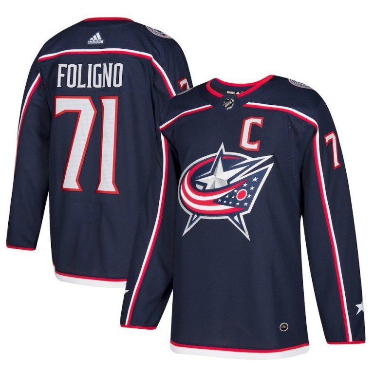 Men Columbus Blue Jackets Nick Foligno Navy Player Jersey