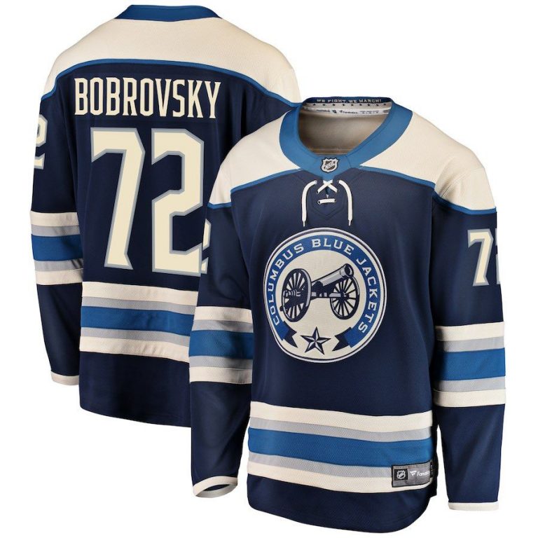 Men Columbus Blue Jackets Sergei Bobrovsky Navy Breakaway Alternate Player Jersey