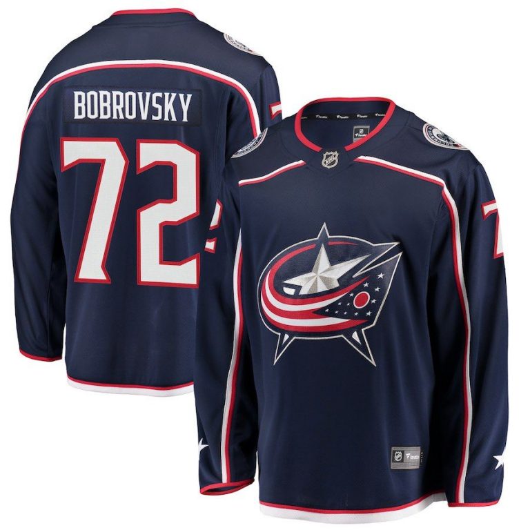 Men Columbus Blue Jackets Sergei Bobrovsky Navy Breakaway Player Jersey