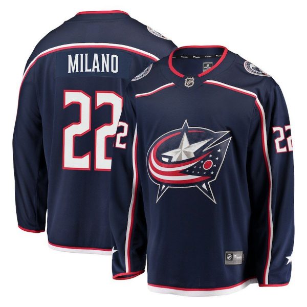 Men Columbus Blue Jackets Sonny Milano Navy Breakaway Jersey