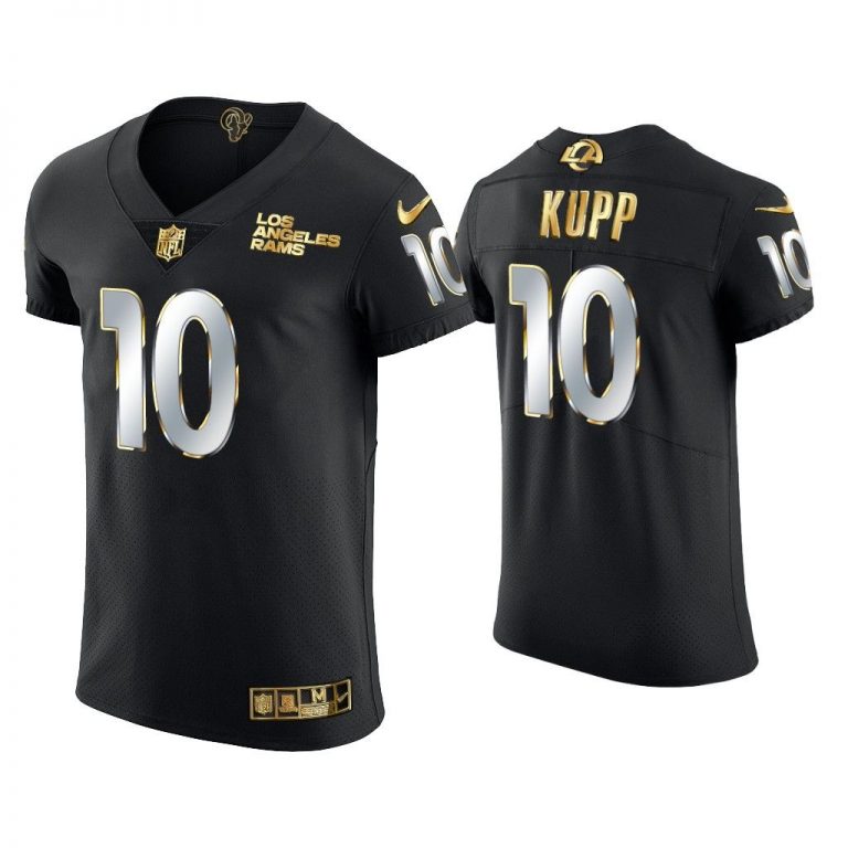 Men Cooper Kupp Los Angeles Rams Black Golden Edition Vapor Elite Jersey