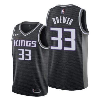 Men Corey Brewer Sacramento Kings #33 Kings Black Statement Jersey