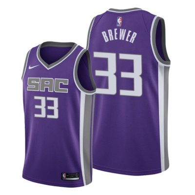Men Corey Brewer Sacramento Kings #33 Kings Purple Icon Jersey