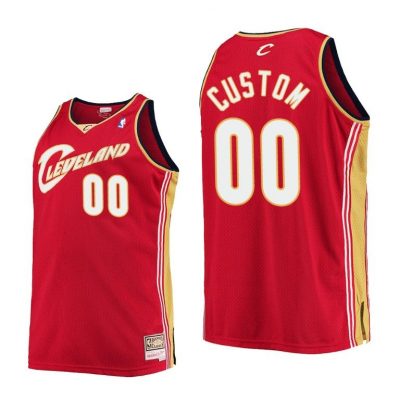 Men Custom #00 Cavaliers Hardwood Classics Wine Jersey