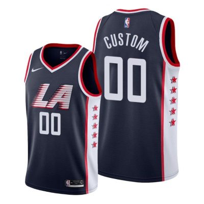 Men Custom #00 Clippers Navy City Edition Jersey