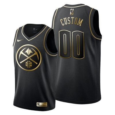 Men Custom #00 Denver Nuggets Golden Edition Black Jersey