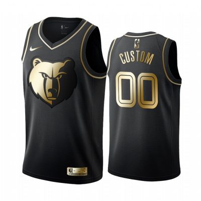 Men Custom #00 Grizzlies Black Golden Edition Jersey