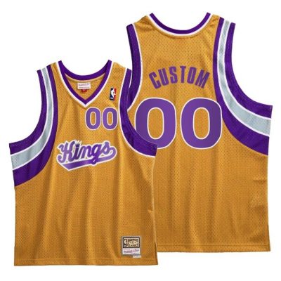 Men Custom #00 Kings Hardwood Classics Gold Jersey