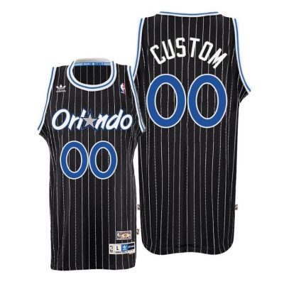 Men Custom #00 Orlando Magic Throwback Black Jersey