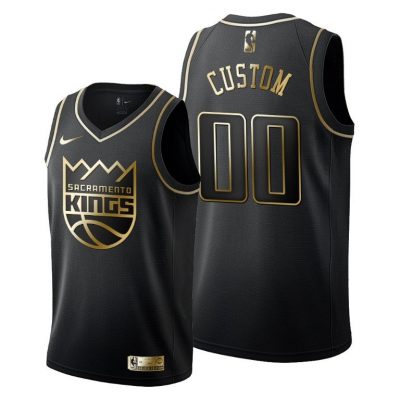 Men Custom #00 Sacramento Kings Golden Edition Black Jersey