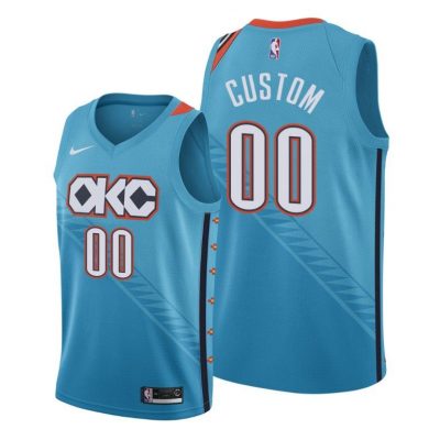 Men Custom #00 Thunder Turquoise City Edition Jersey