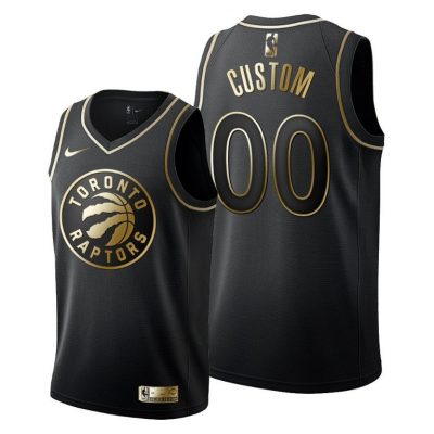 Men Custom #00 Toronto Raptors Golden Edition Black Jersey