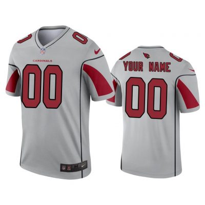 Men Custom Arizona Cardinals Silver Inverted Legend Jersey