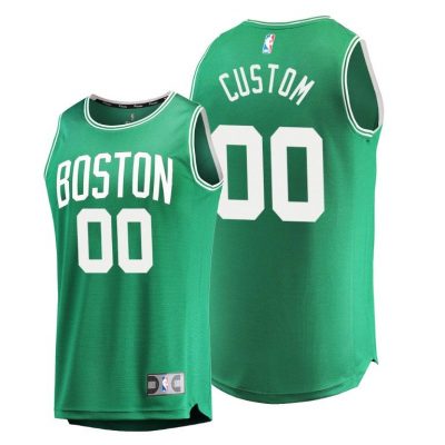 Men Custom Boston Celtics #00 Green Icon Replica Jersey