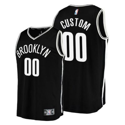 Men Custom Brooklyn Nets #00 Black Icon Replica Jersey