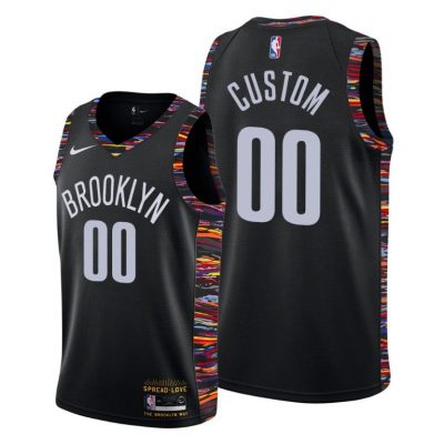 Men Custom Brooklyn Nets Music Edition Jersey - Black