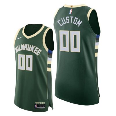 Men Custom Bucks #00 Green Icon Jersey