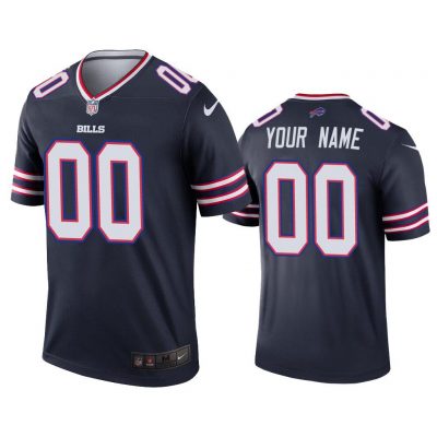 Men Custom Buffalo Bills Navy Inverted Legend Jersey