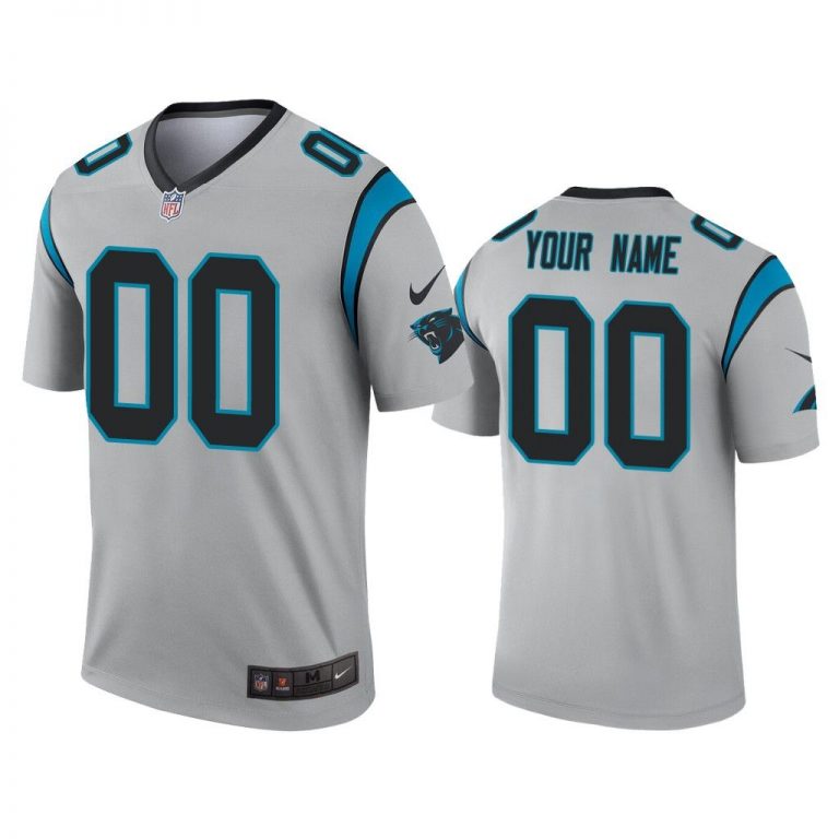 Men Custom Carolina Panthers Silver Inverted Legend Jersey