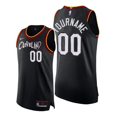 Men Custom Cavaliers #00 Black 2021 City Jersey