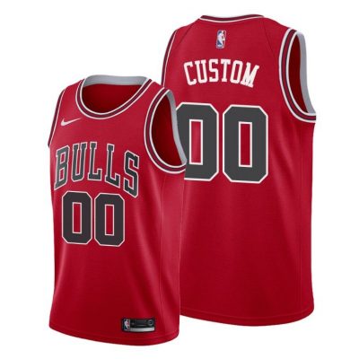 Men Custom Chicago Bulls #00 Red Icon Jersey