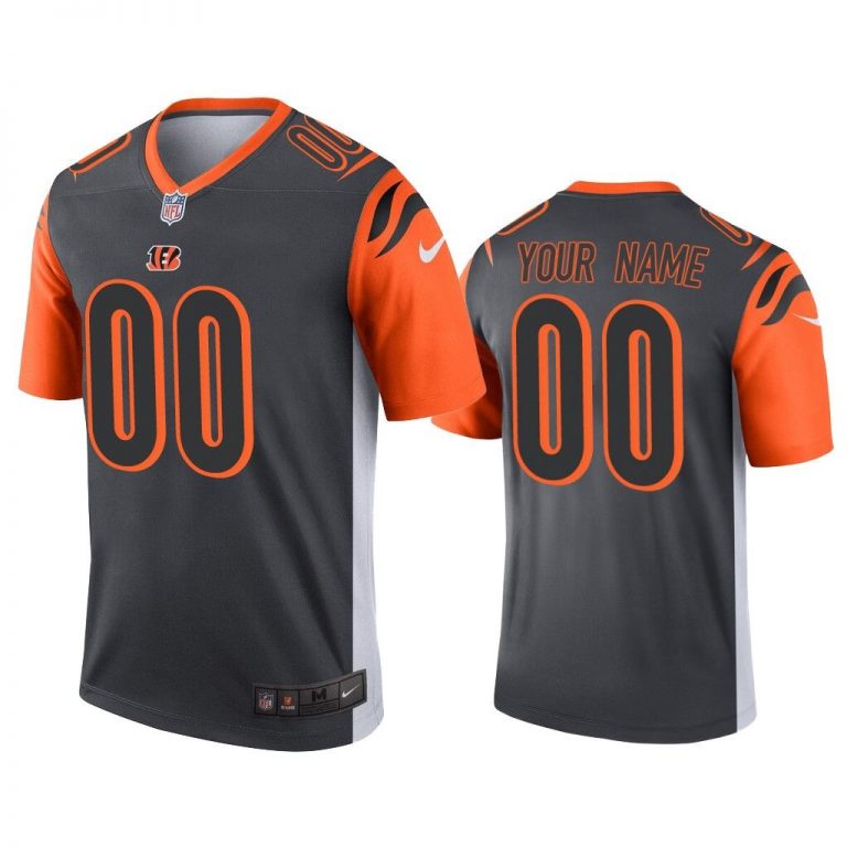 Men Custom Cincinnati Bengals Silver Inverted Legend Jersey