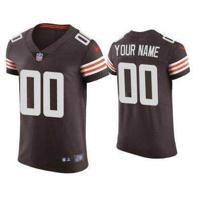 Men Custom Cleveland Browns Brown Vapor Elite Jersey