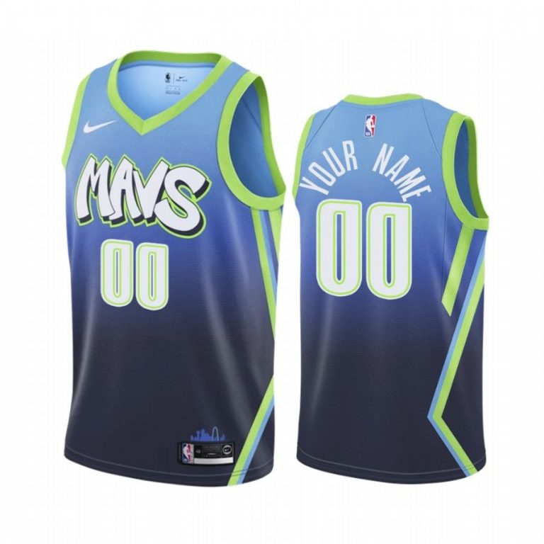 Men Custom Dallas Mavericks #00 Blue 2019-20 City Edition Jersey