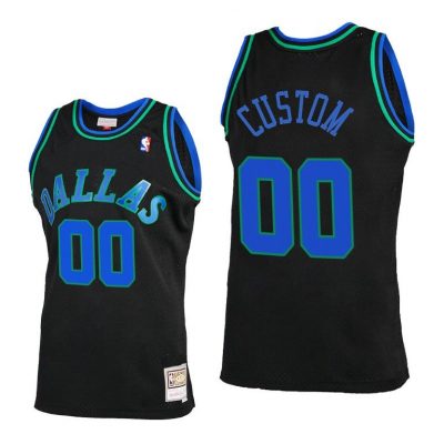 Men Custom Dallas Mavericks Black 2021 Reload 2.0 Jersey Throwback