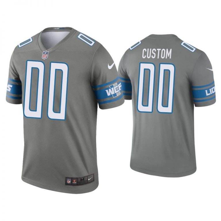 Men Custom Detroit Lions Steel Legend Jersey